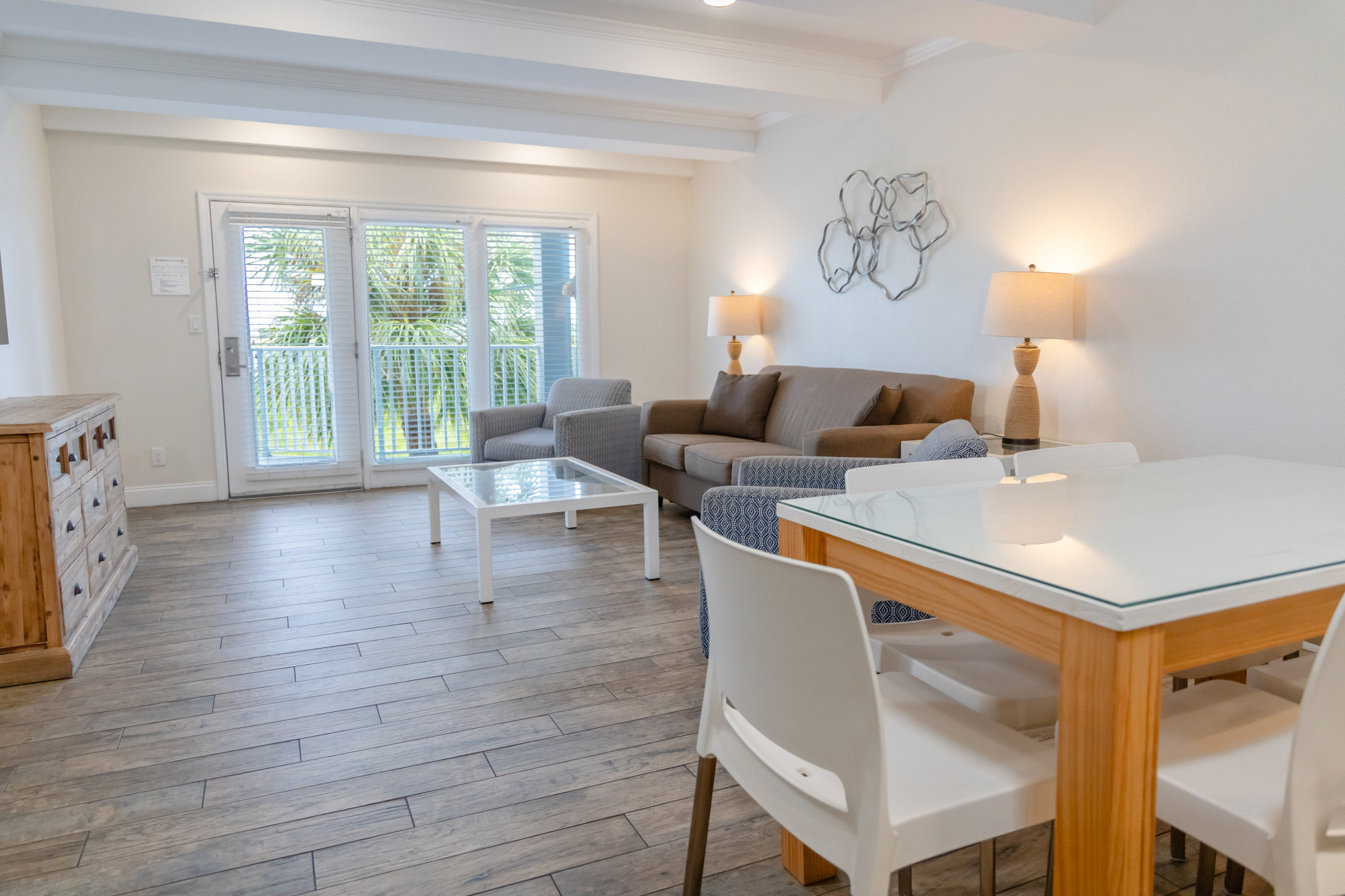 2 Bedroom dining and living area