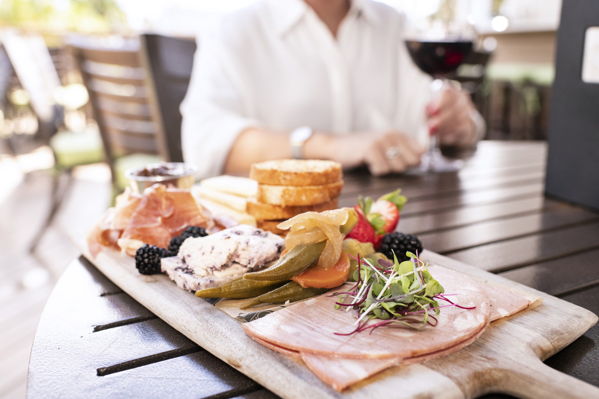Dine on the outdoor patio at RumFish Grill and enjoy nightly live entertainment.