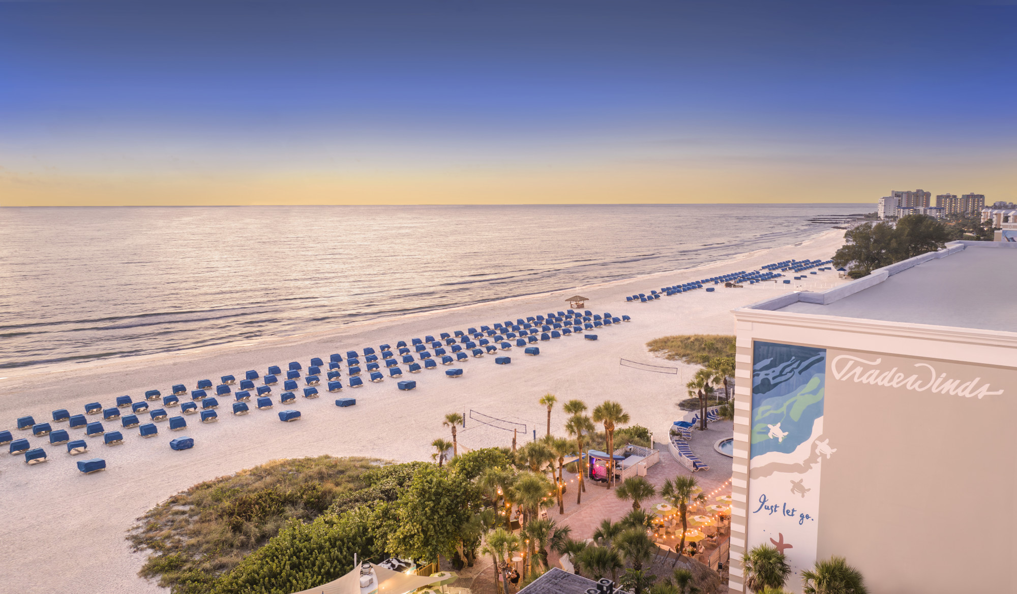 Salty's Tiki Bar and Beach Lounge at sunset