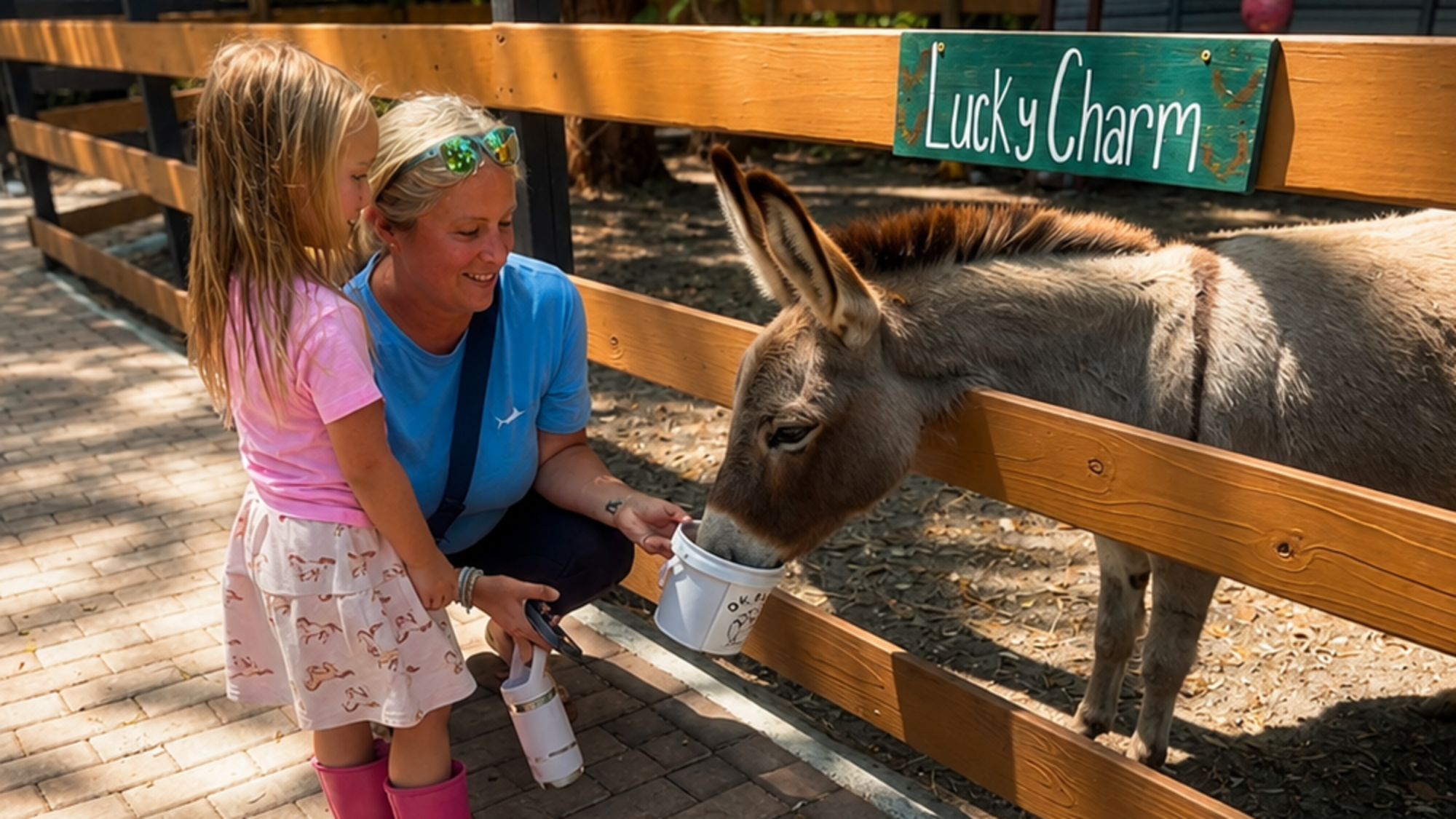DK farms family and donkey
