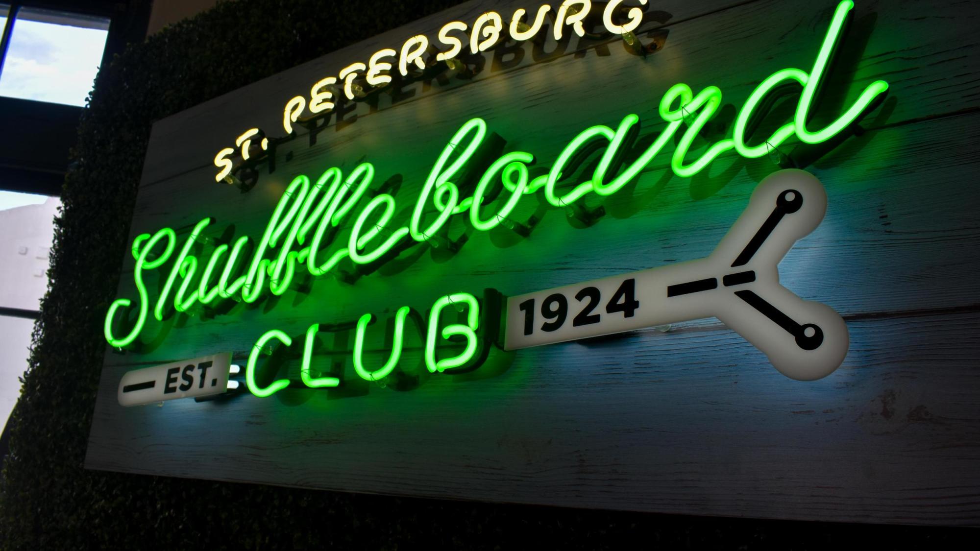 Shuffleboard Club neon sign