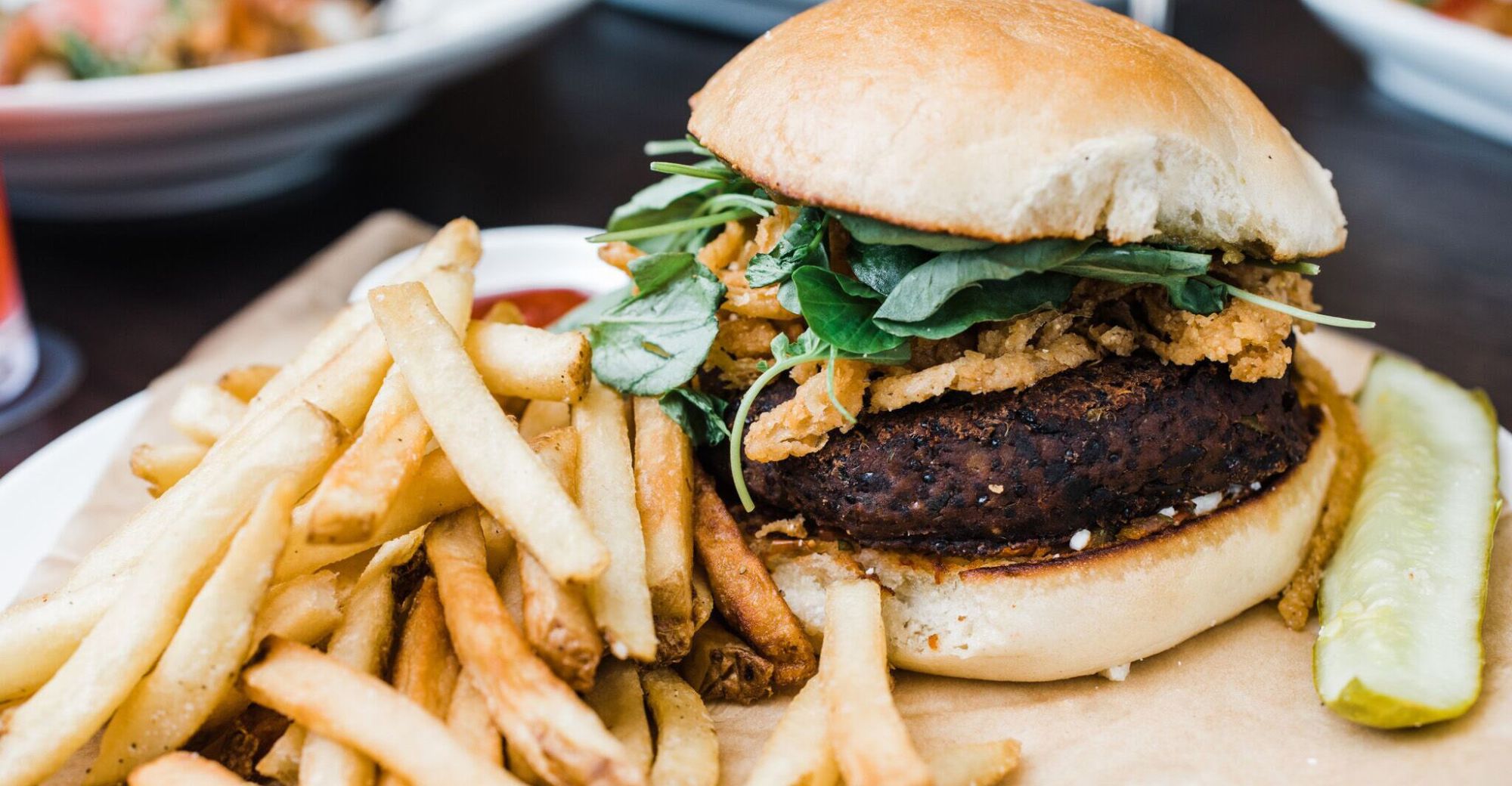 Black Bean Burger & Fries