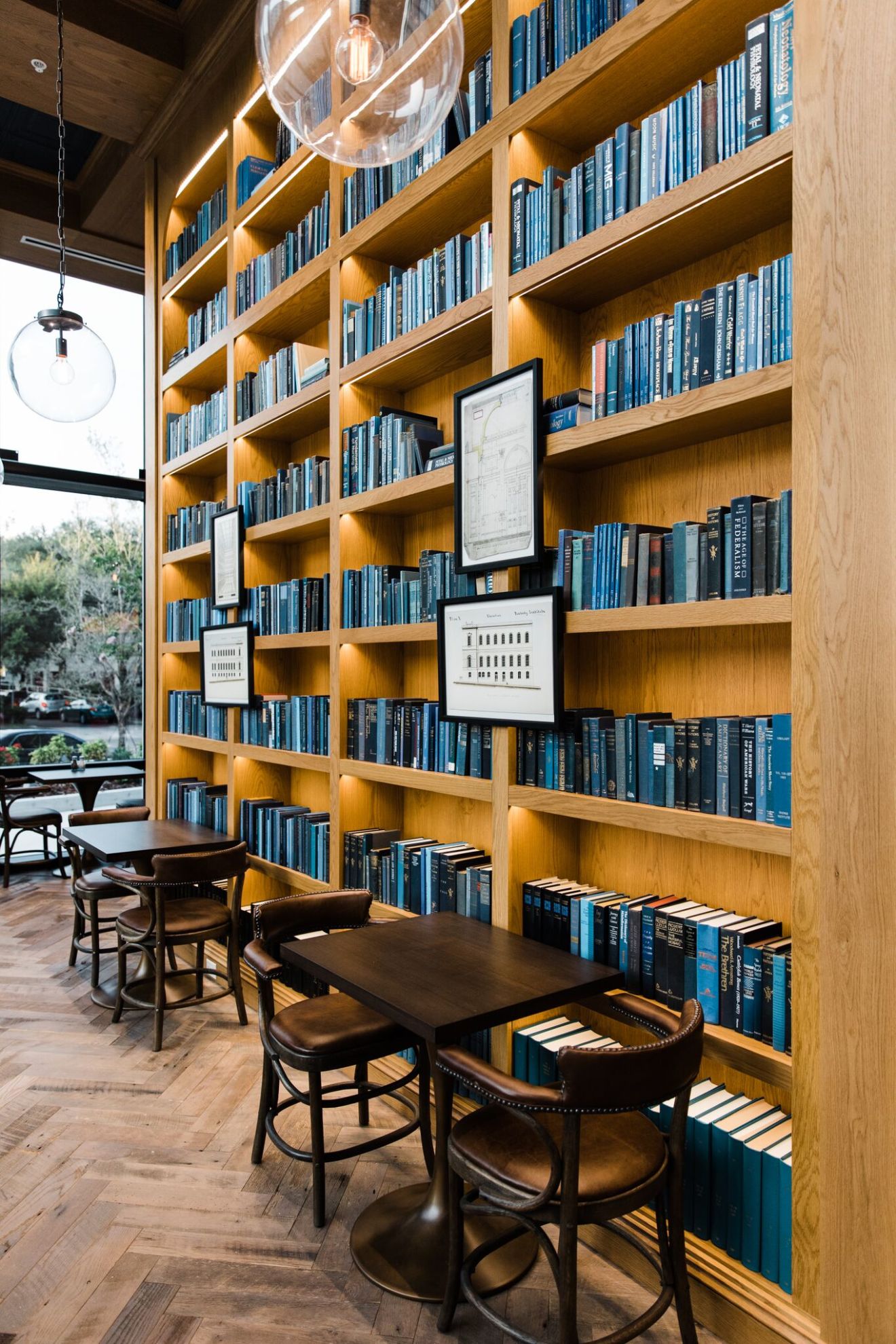 Seating enveloped in books