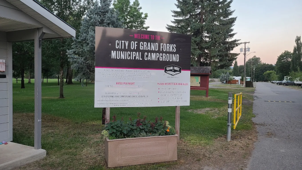 Grand Forks Municipal Campground Sign