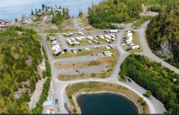 Telegraph-Cove-Marina-RV-Park-looking-toward-Johnstone-Strait