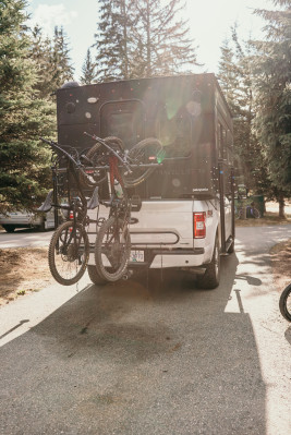 Riverside Camper with Bikes