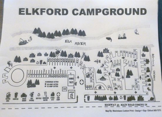 Elkford Municipal Campground Map