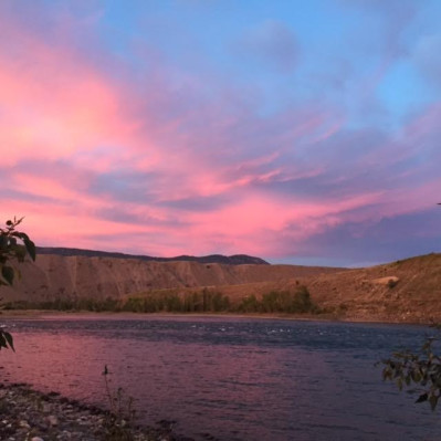 The Rock & River Rustic Retreat Sunset