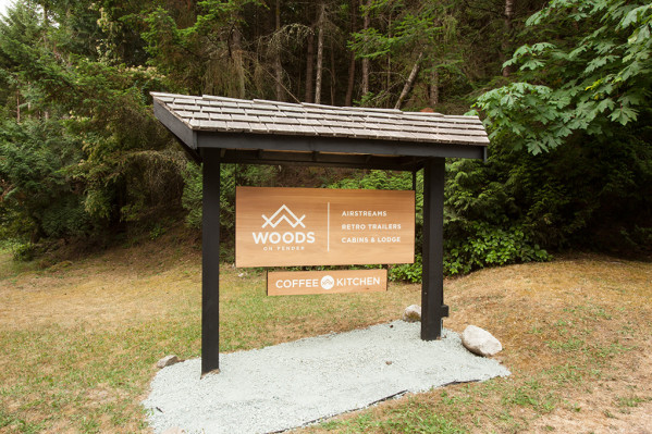 WOODS on Pender sign