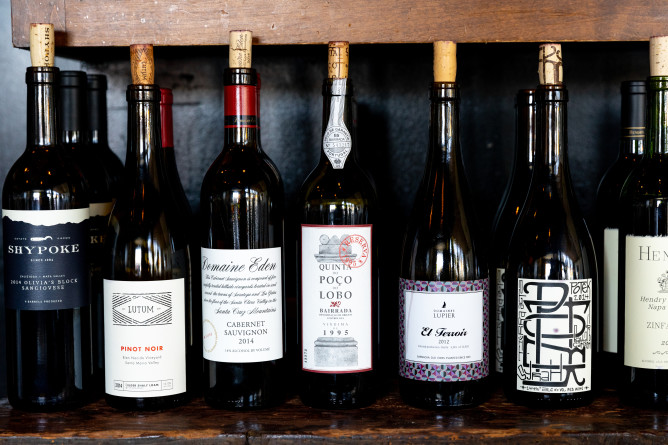 A variety of small production wines