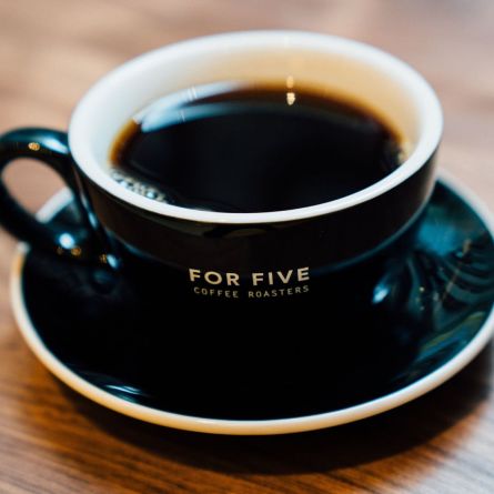For Five Coffee Roasters black coffee