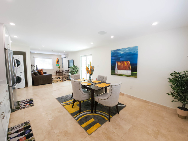 Main living area and kitchen