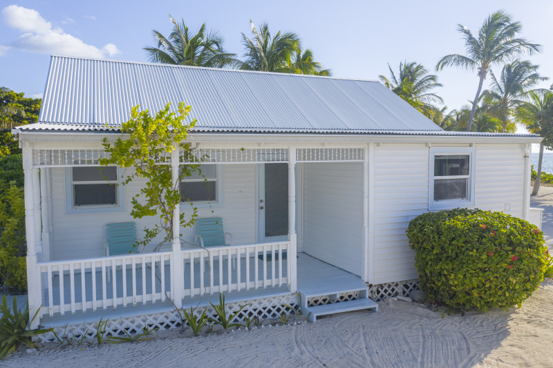 Main cottage with outdoor patio facing west