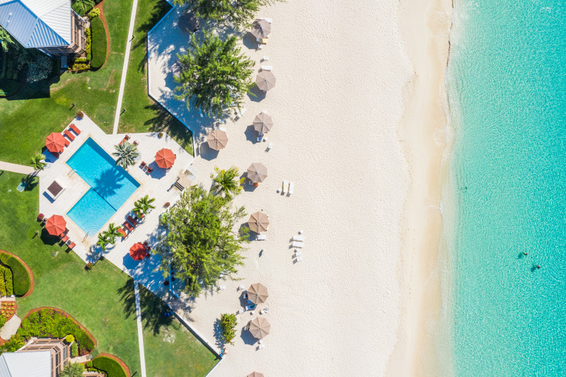 Overhead View of Pool and Beach