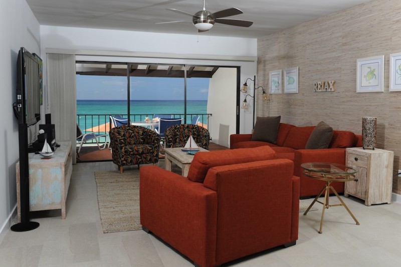 Oceanfront unit's living room