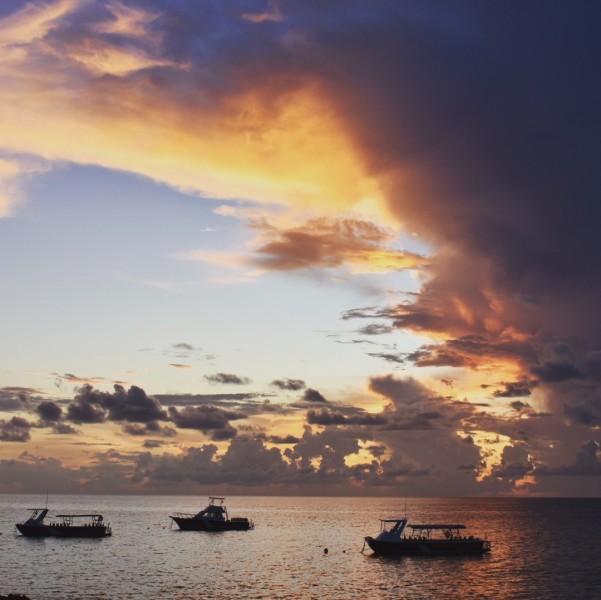 Sunset over the Dive Boats