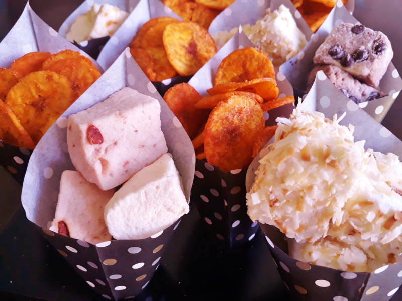 Marshmallows and plantain chips