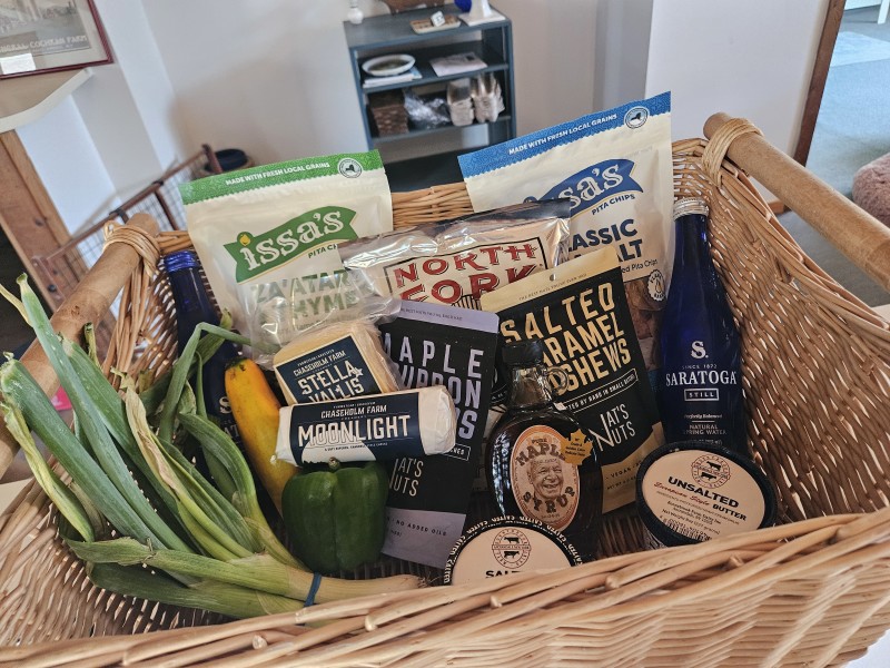                        A basket filled with local products for sale at The General's Gathering in Millbrook.
                        
