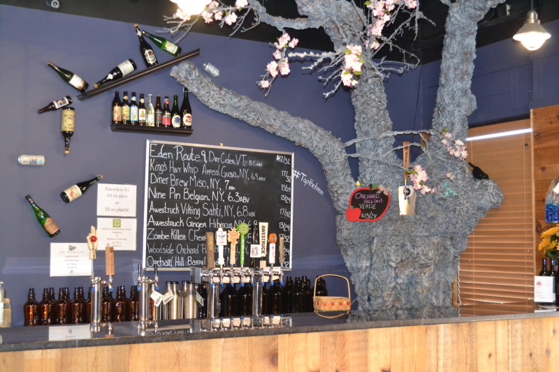                         13 taps of hard cider available for growler fills and tasting.  Our custom built apple tree houses one of the taps.
                        
