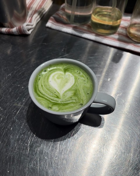                         A green tea beverage at Barbara's
                        
