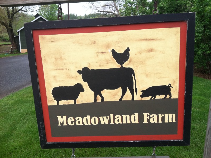                         Meadowland Farm sign.
                        
