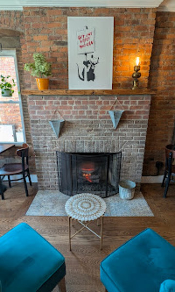                         The fireplace at Barbara's
                        
