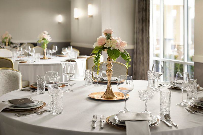                        A table ornately decorated for a wedding at the Inn at Bellefield.
                        
