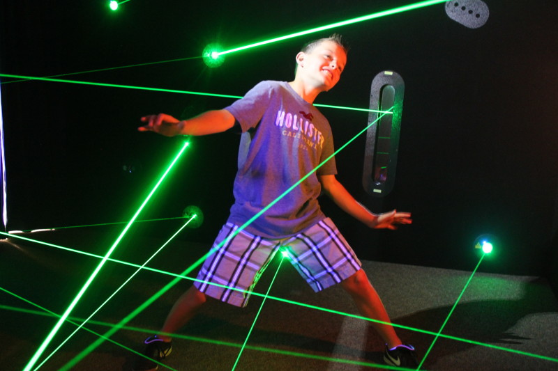 Challenge yourself or others to the fastest time thru the Lazer Maze