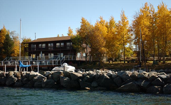 Fremont Lake and Lakeside Lodge near Pinedale Wyoming