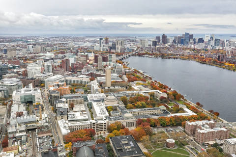 MIT Campus in Fall Aerial