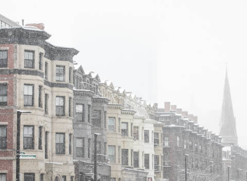 South End Snow Storm Steeple