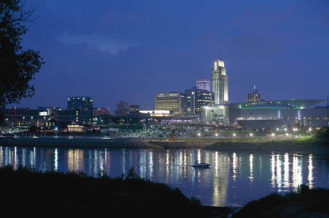 Downtown Omaha at Night by Amy Cunningham