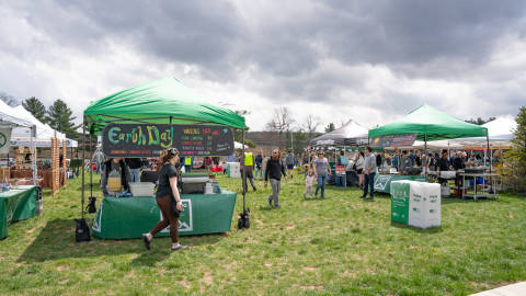 Group of people enjoying an Earth Day Festival