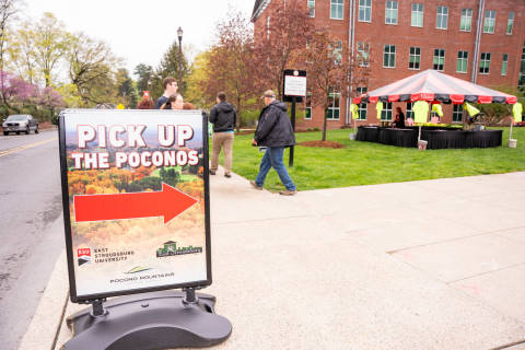 Pick Up The Poconos signate at ESU