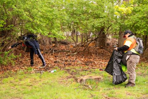 Volunteers pick up trash during Pick Up The Poconos