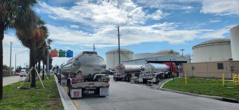 Tanker Trucks Refueling at Port Everglades