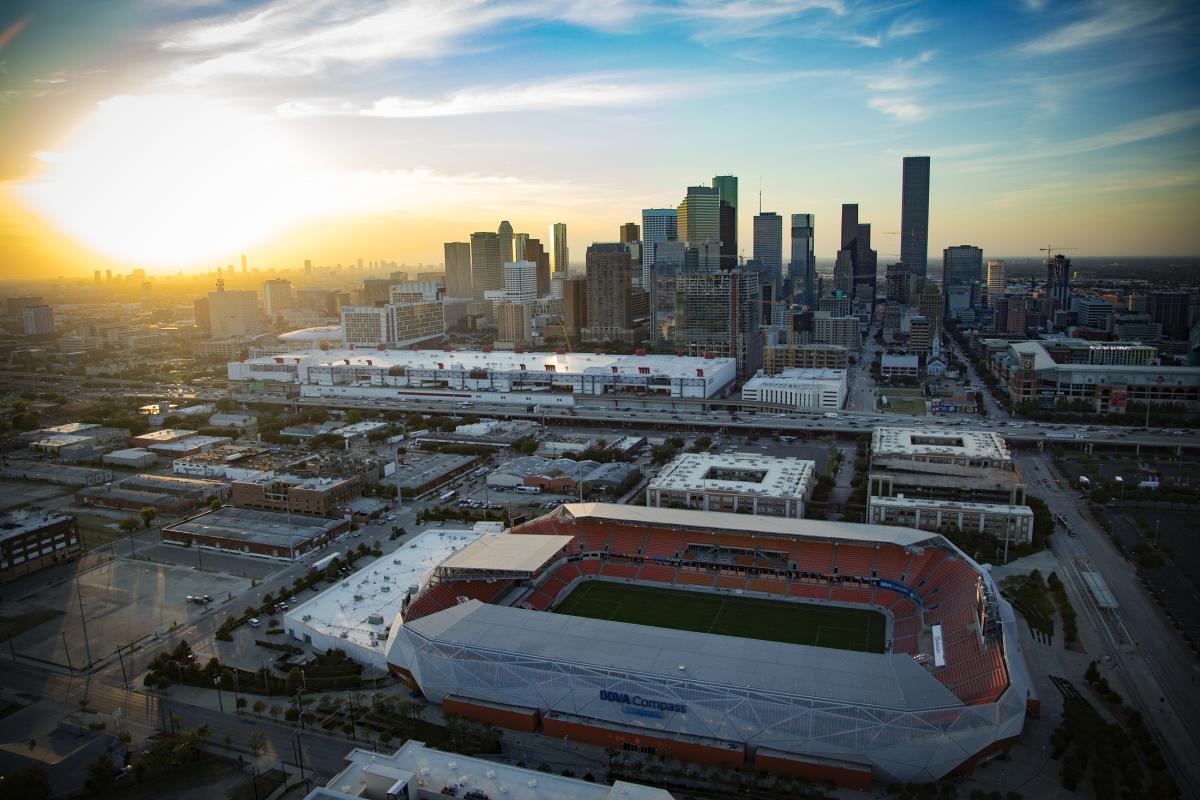 Aerial Of BBVA Compass Stadium in Houston