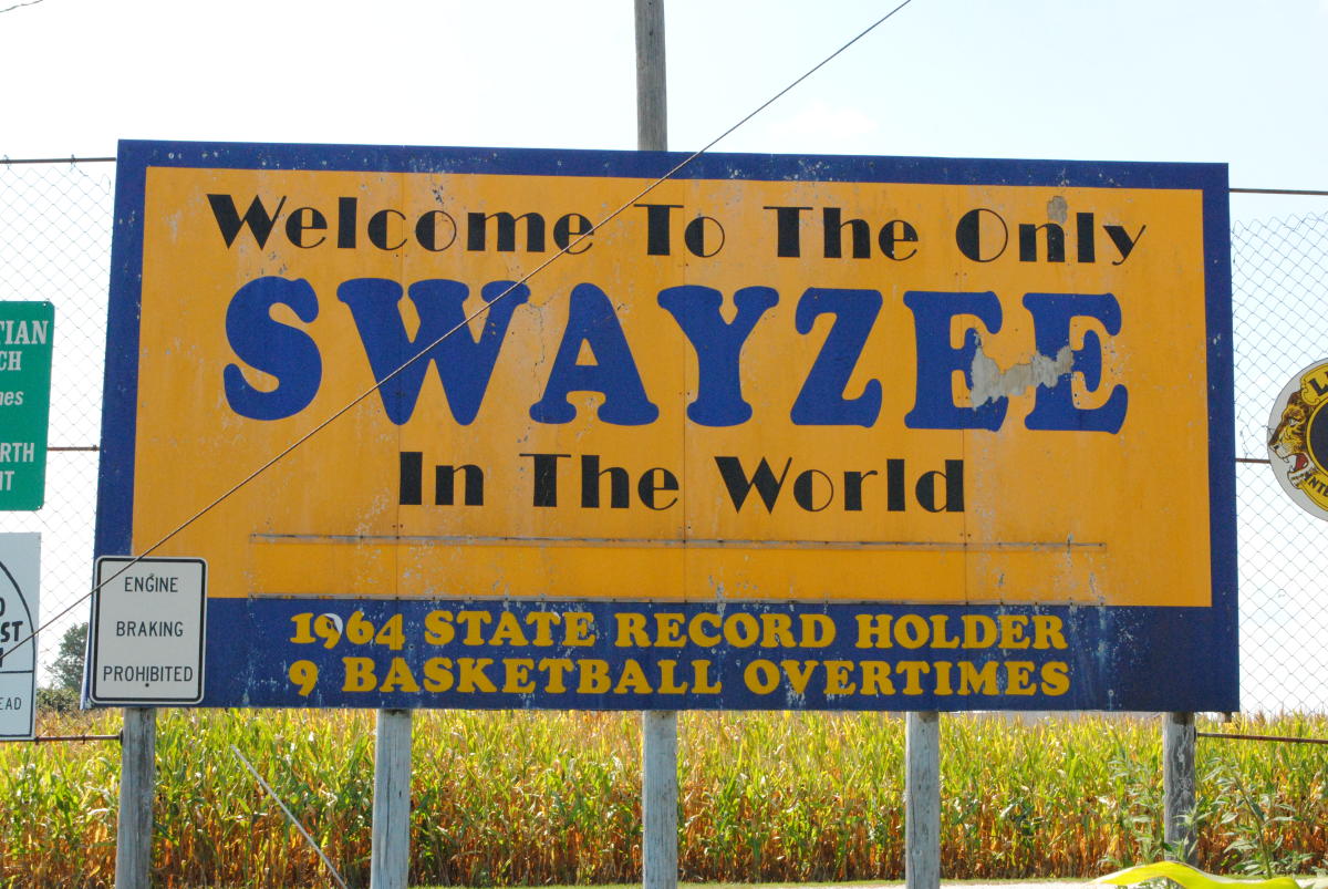 Town of Swayzee 9 Overtime Sign Basketball Locations IN Indiana