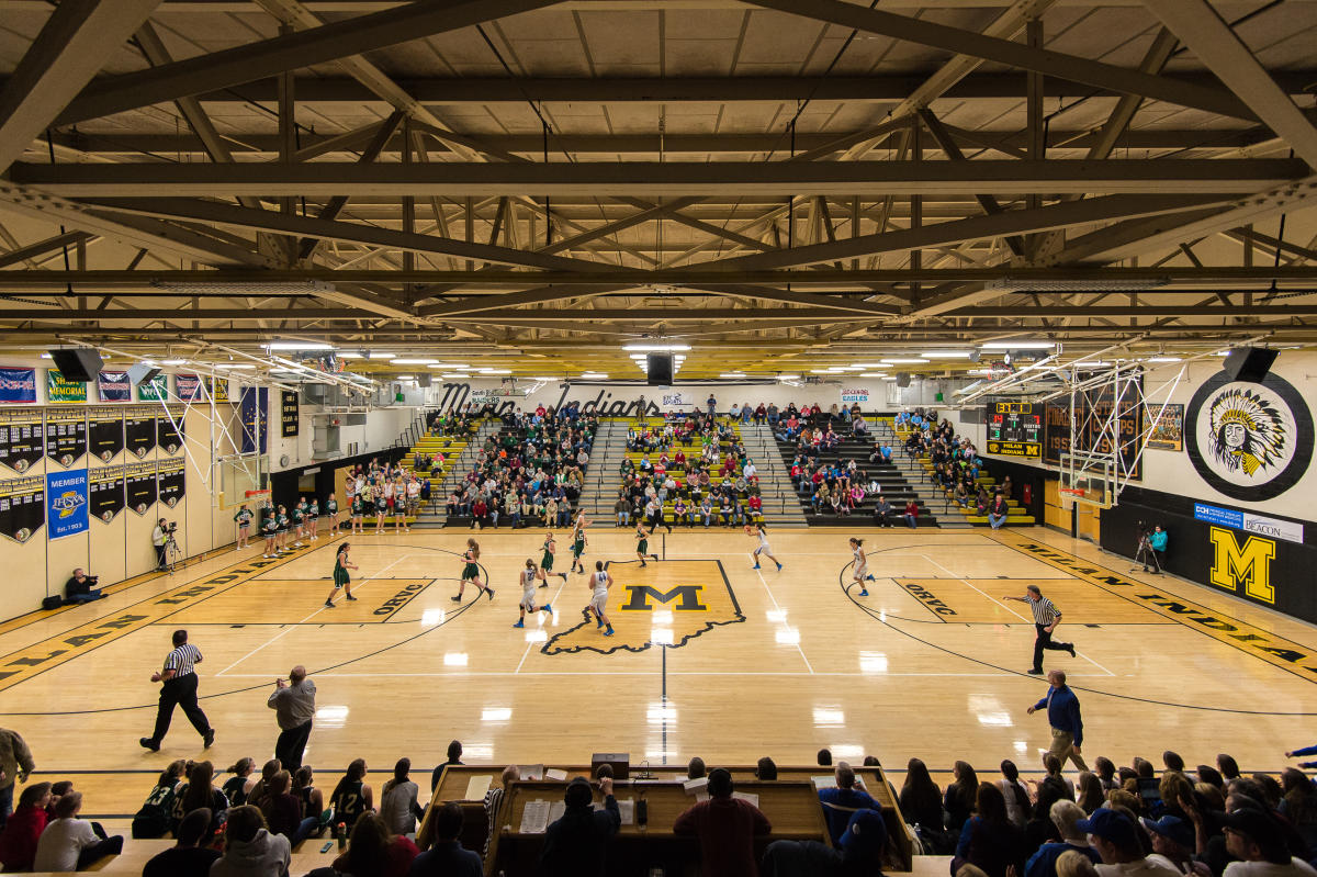 Milan High School Gymnasium and Lobby Basketball Locations IN Indiana