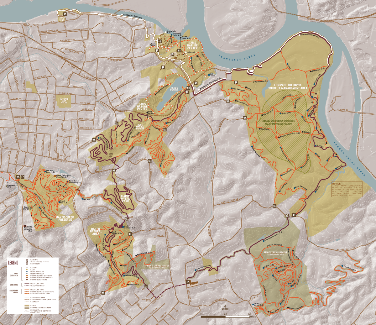 Ijams Nature Center Map Knoxville's Urban Wilderness Trail Maps | Download Maps