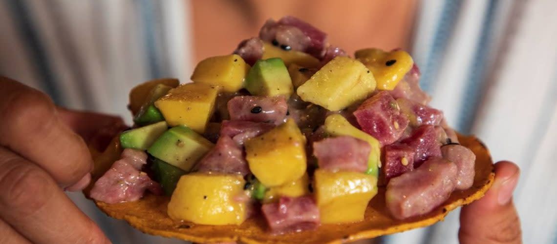 Tuna ceviche with mango La Paz