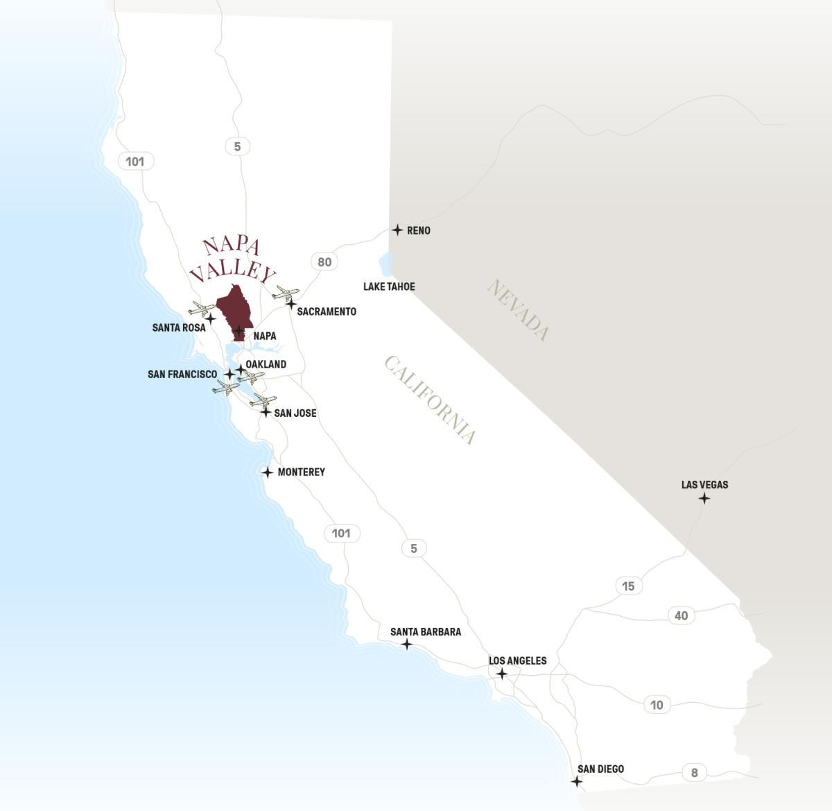Napa Valley | Map of California Wine Country
