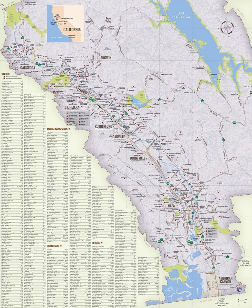 Napa Valley Regional Map Visit Napa Valley
