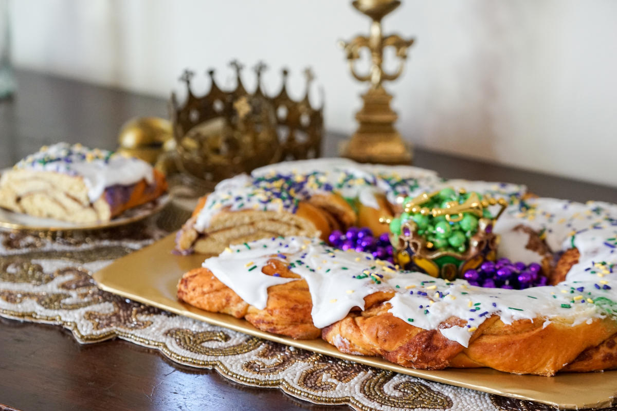 King Cake with Cream Cheese Filling - Kenneth Temple