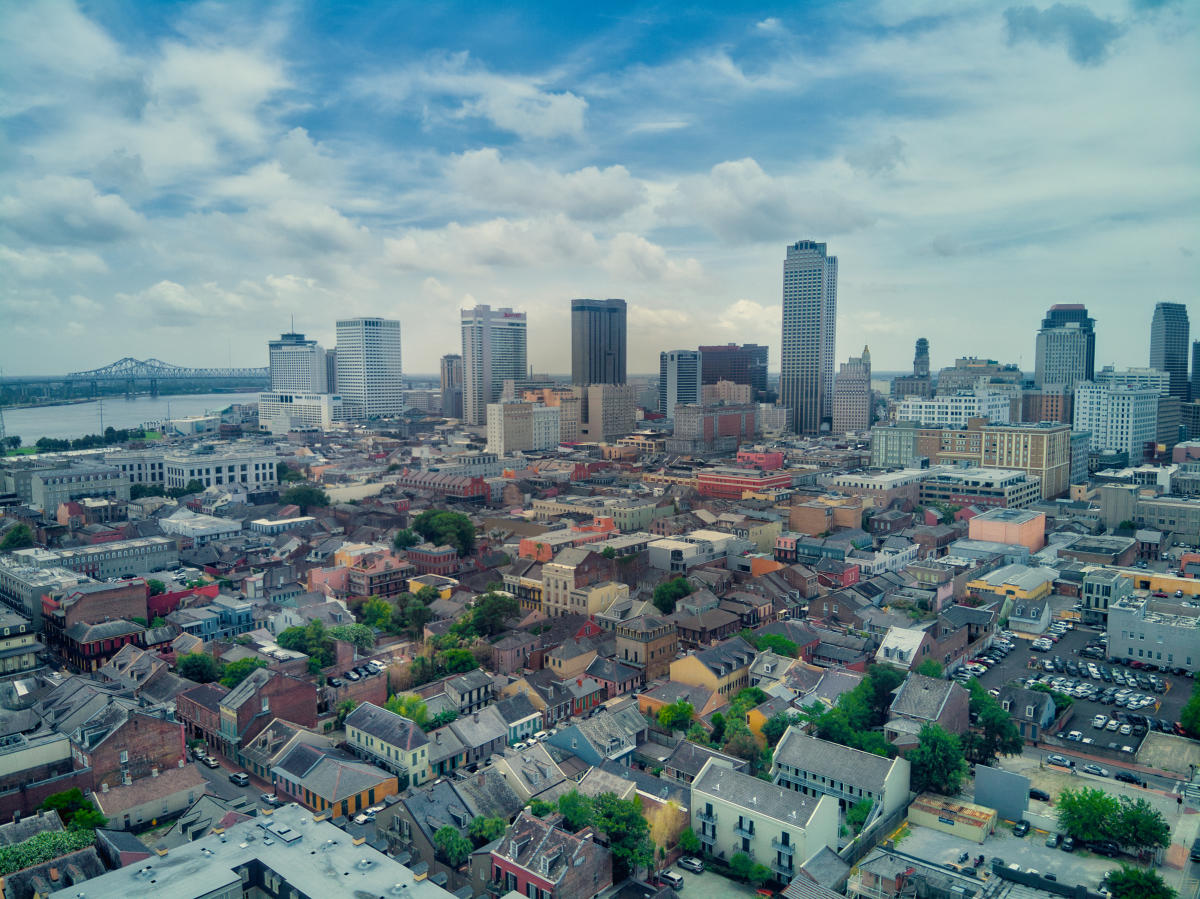 Downtown New Orleans, Louisiana, On a flight into New Orlea…