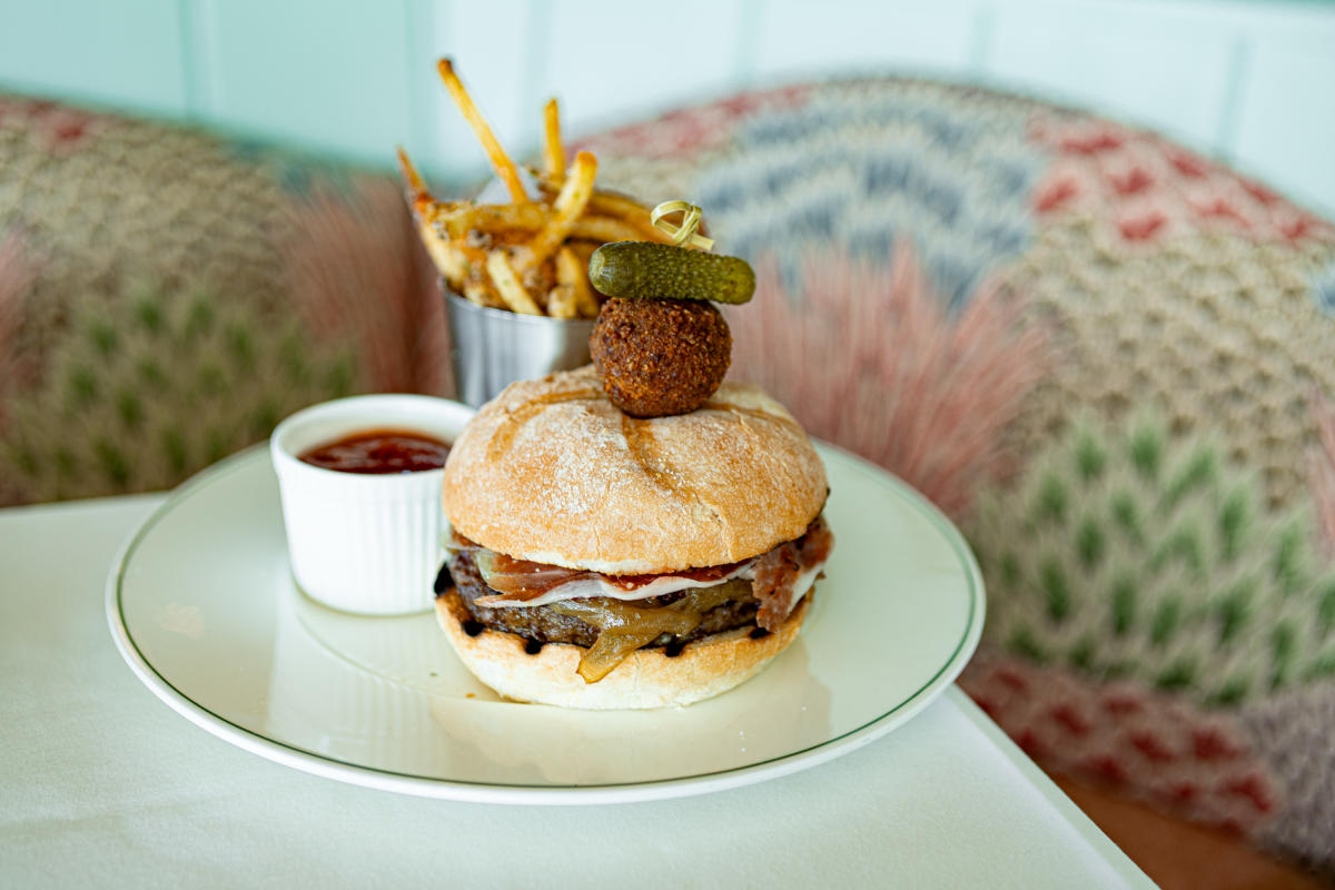 Croqueta and Iberico Flora Burger | Flora at Gardiner House