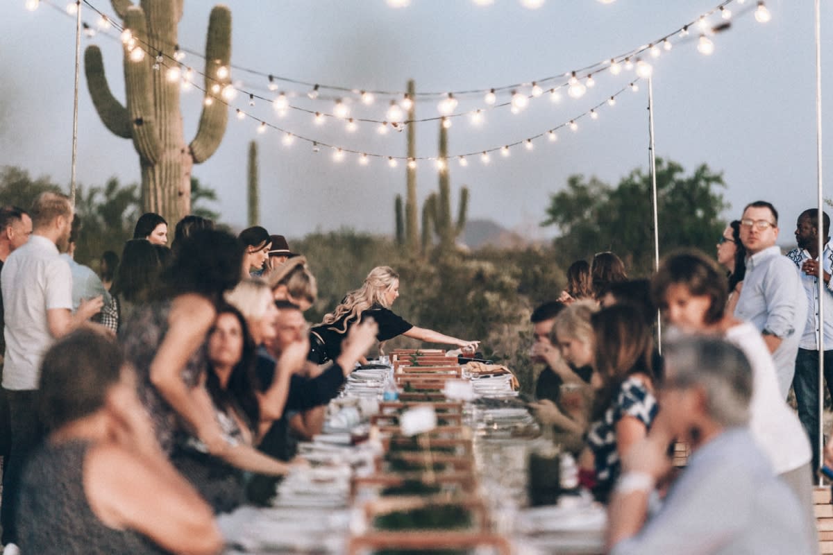 Desert Dining In Phoenix With Cloth Flame