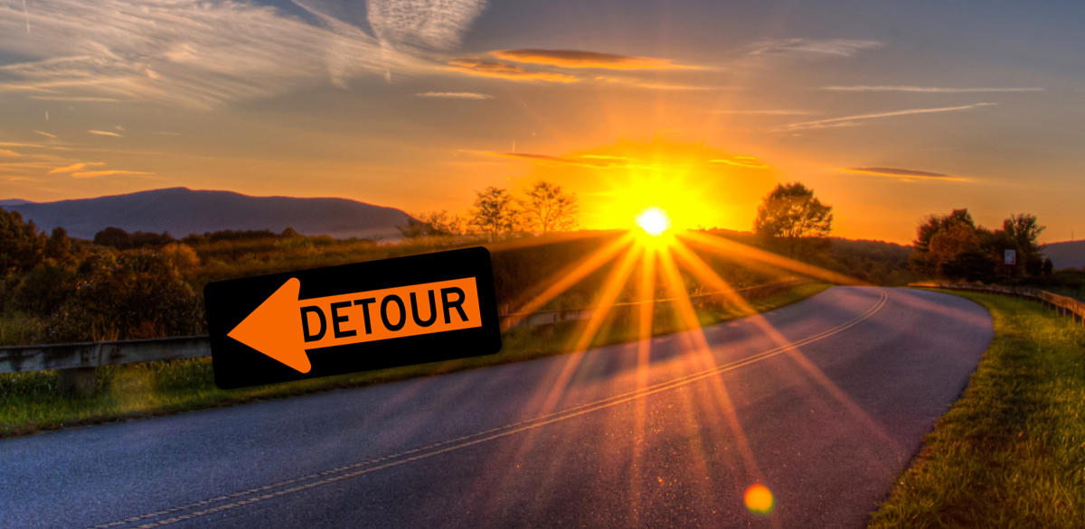 Blue Ridge Parkway Detour Near Roanoke in Virginia's Blue Ridge