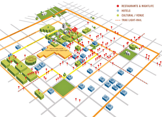 Downtown Salt Lake City Map Salt Lake City Convention District Map | Why Choose Salt Lake?