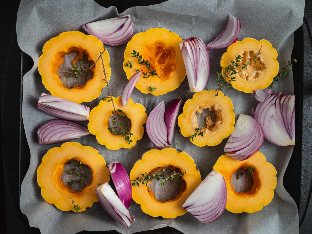 Delicata Stuffed with Lamb Sausage &amp; Spinach